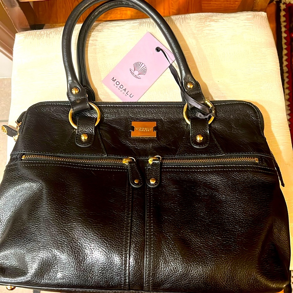 Modalu London Pippa Black Sable Leather